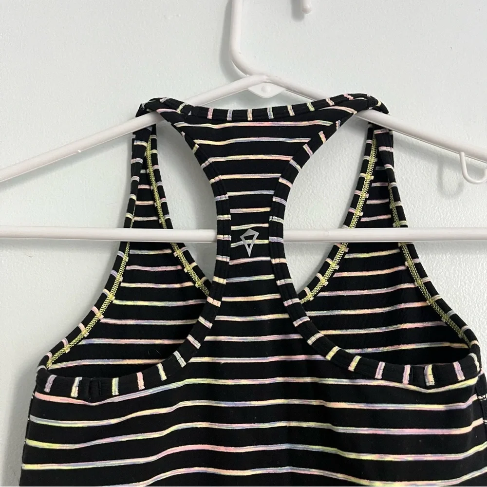 Ivivva • Black with Rainbow Space Dye Striped Tank Top